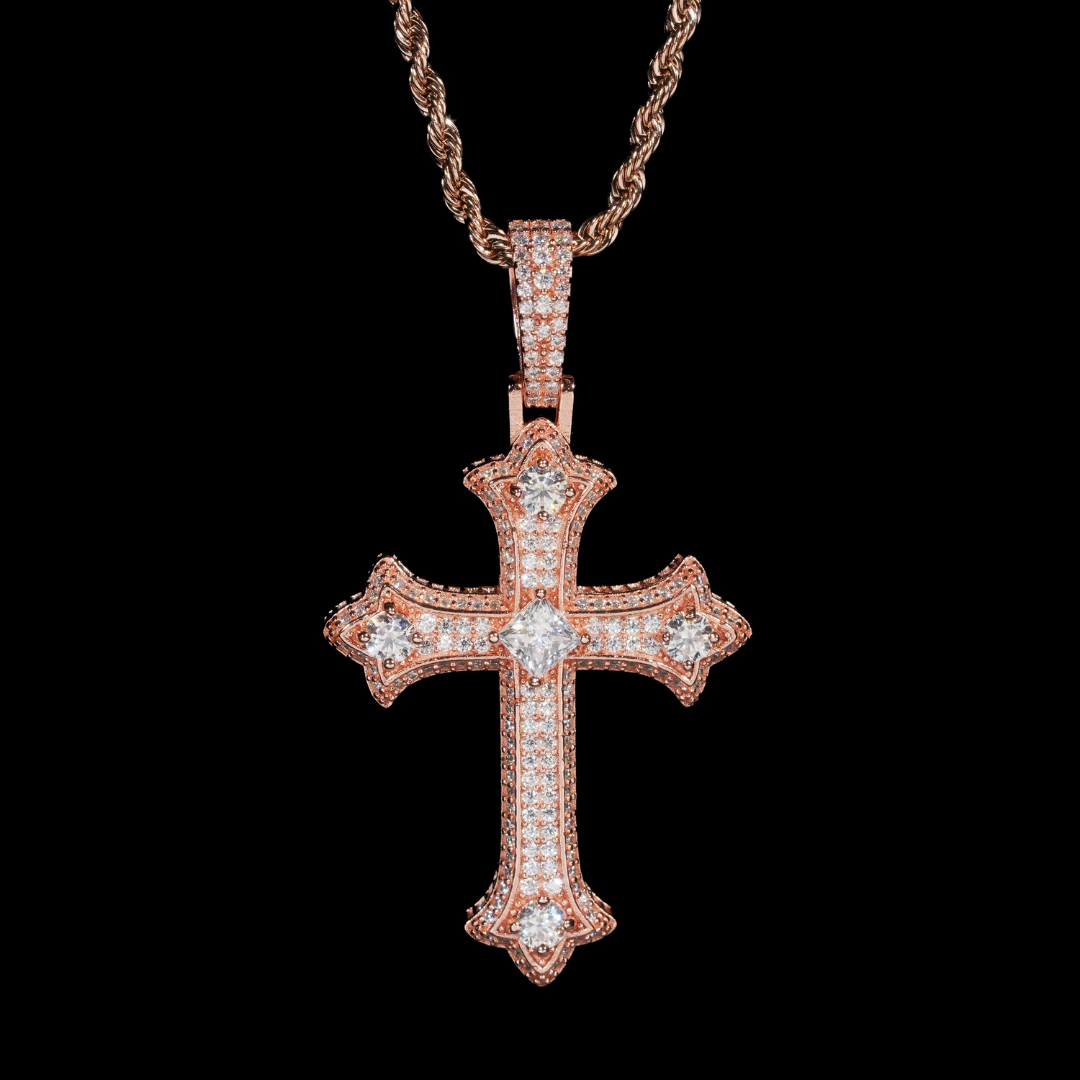Iced Out Moissanite Cross Pendant