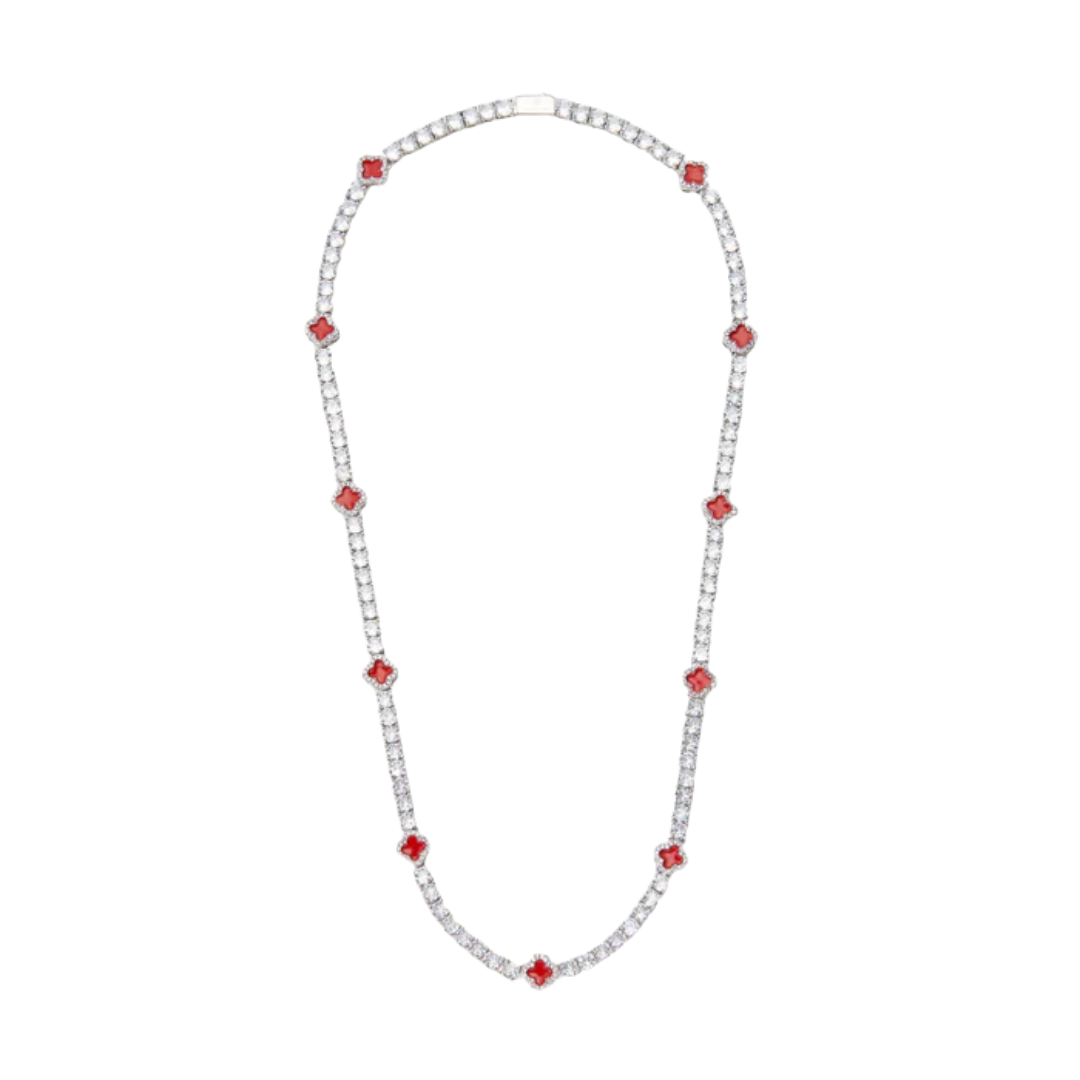 Red Clover Tennis Chain (Gold) - 4mm