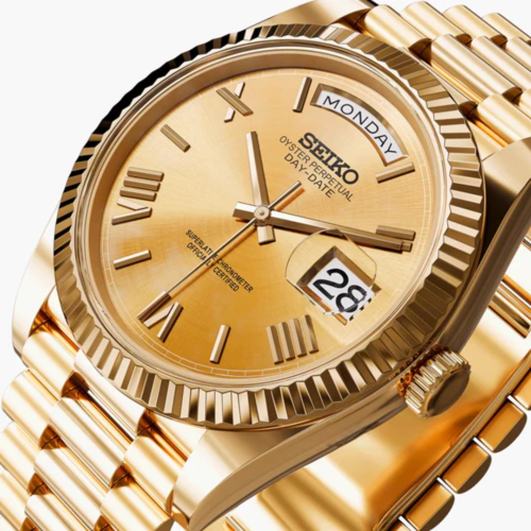 Seiko Mod Day-Date | Gold Champagne