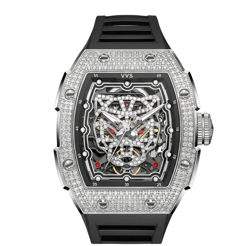 VVS Watches™ Tonneau | Iced Out Skeleton