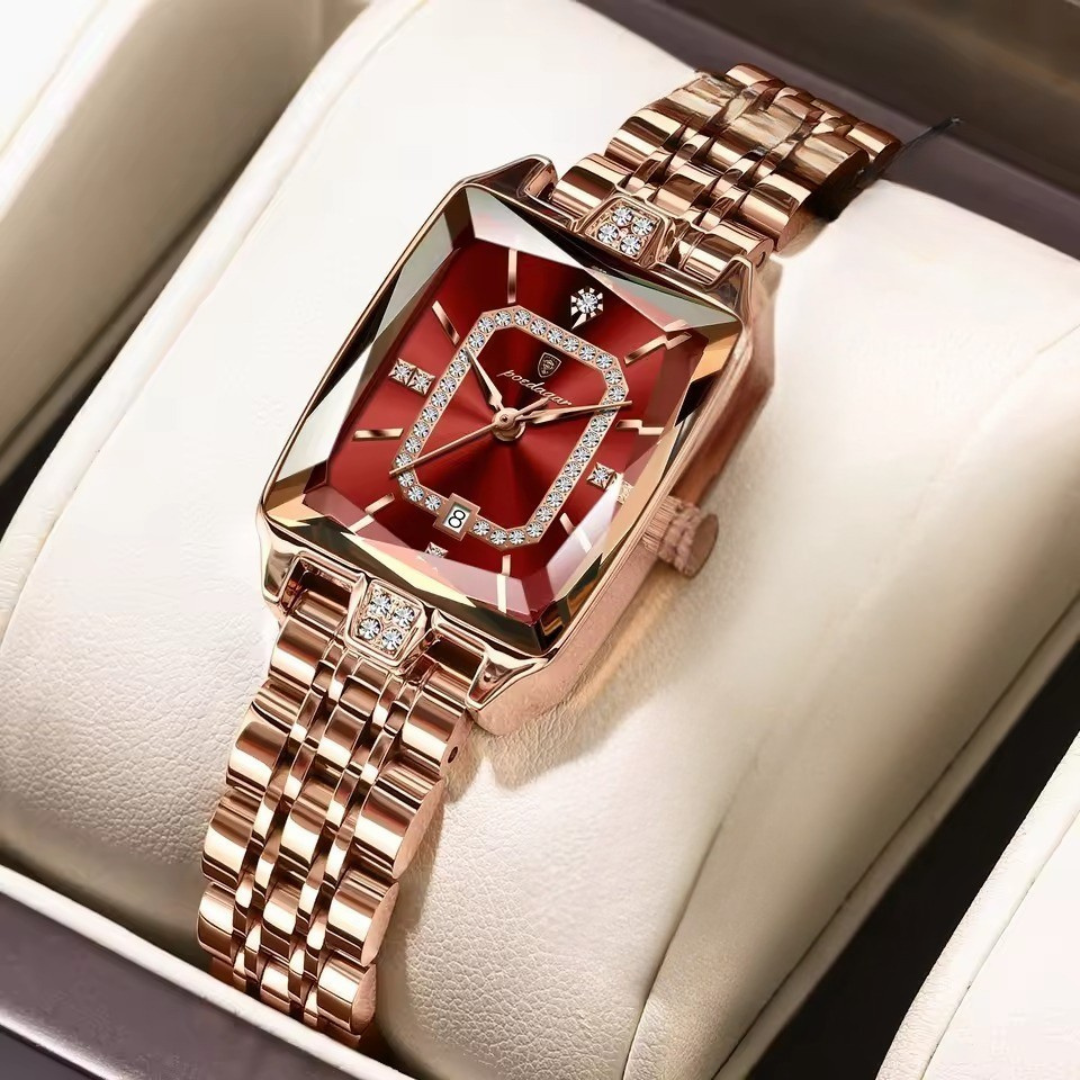 Luxurious Textured Dial Square Women's Watch