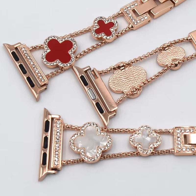 Iced Out Clover Apple Watch Band