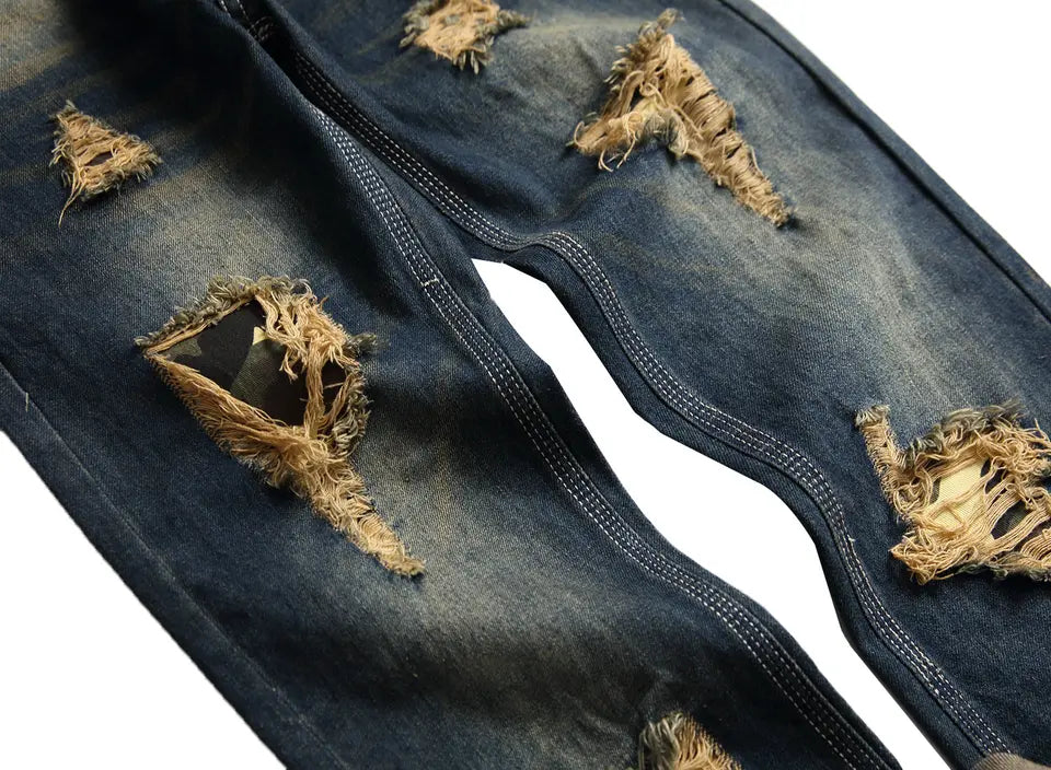 Jean en denim déchiré pour homme