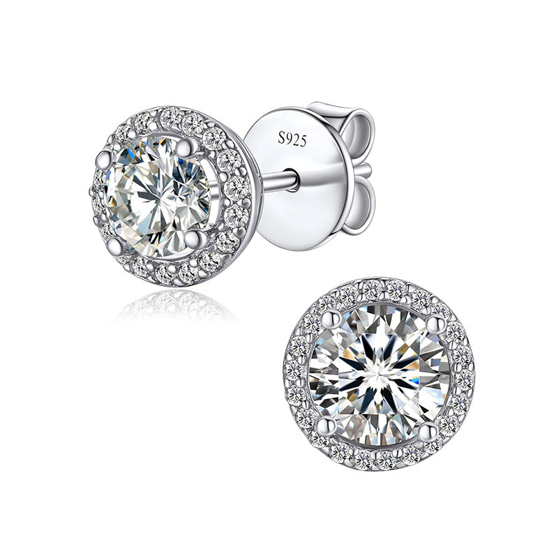 Boucles d'oreilles VVS Jewelry en diamants Moissanite S925 de 5 à 6,5 mm