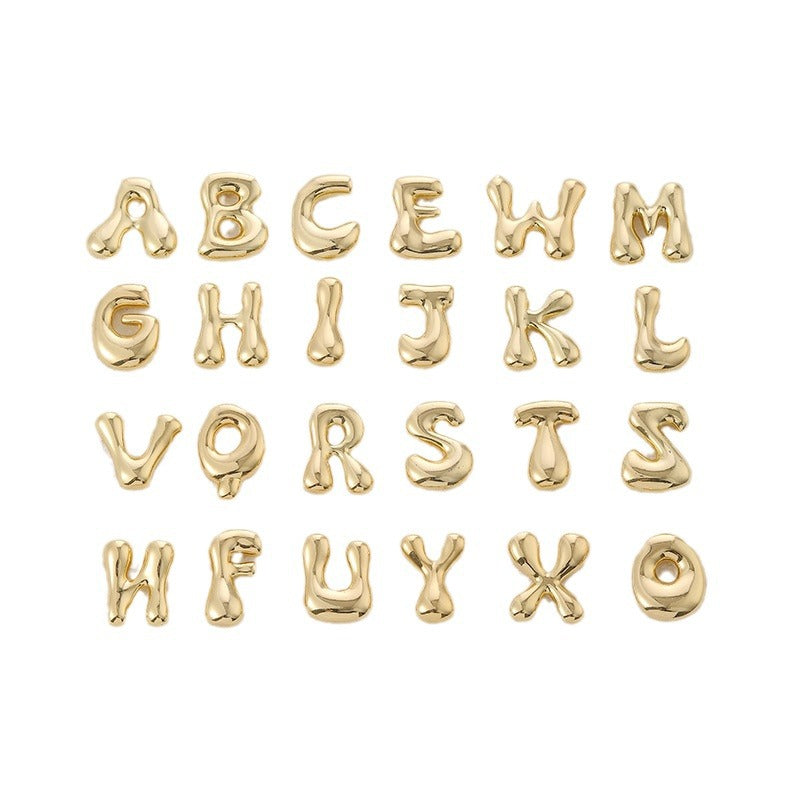VVS Jewelry™ Chubby Bubble Initial Letter Necklace