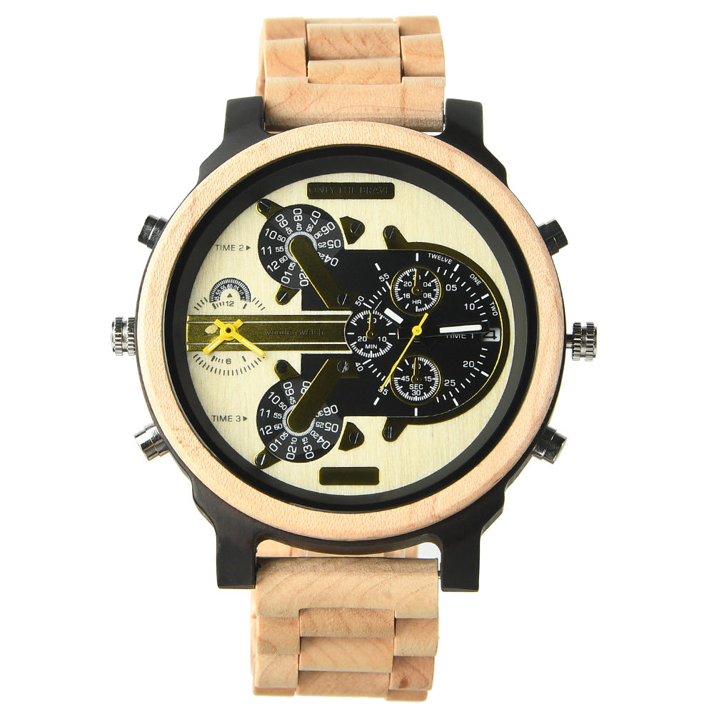 VVS Large Dial Wood Grain Watch | Stylish, Eco-Friendly Timepiece
