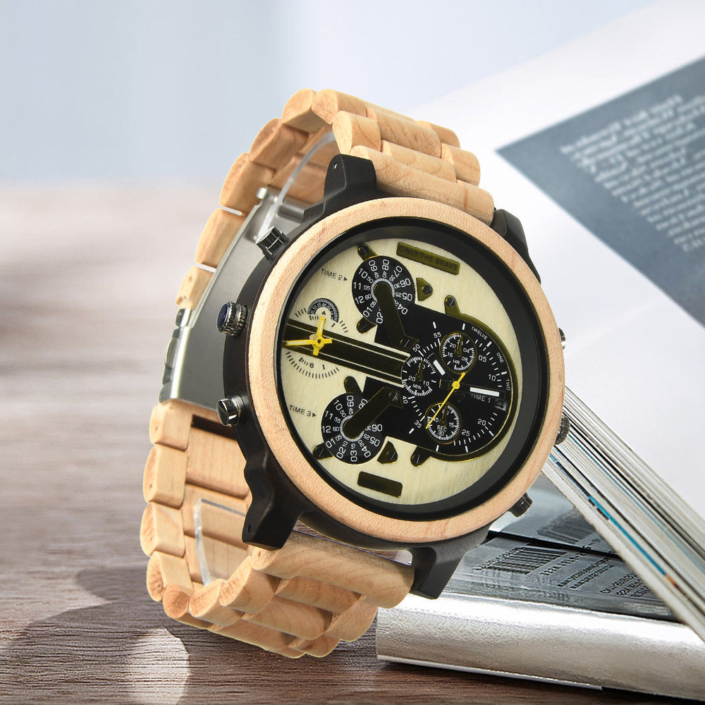 VVS Large Dial Wood Grain Watch | Stylish, Eco-Friendly Timepiece