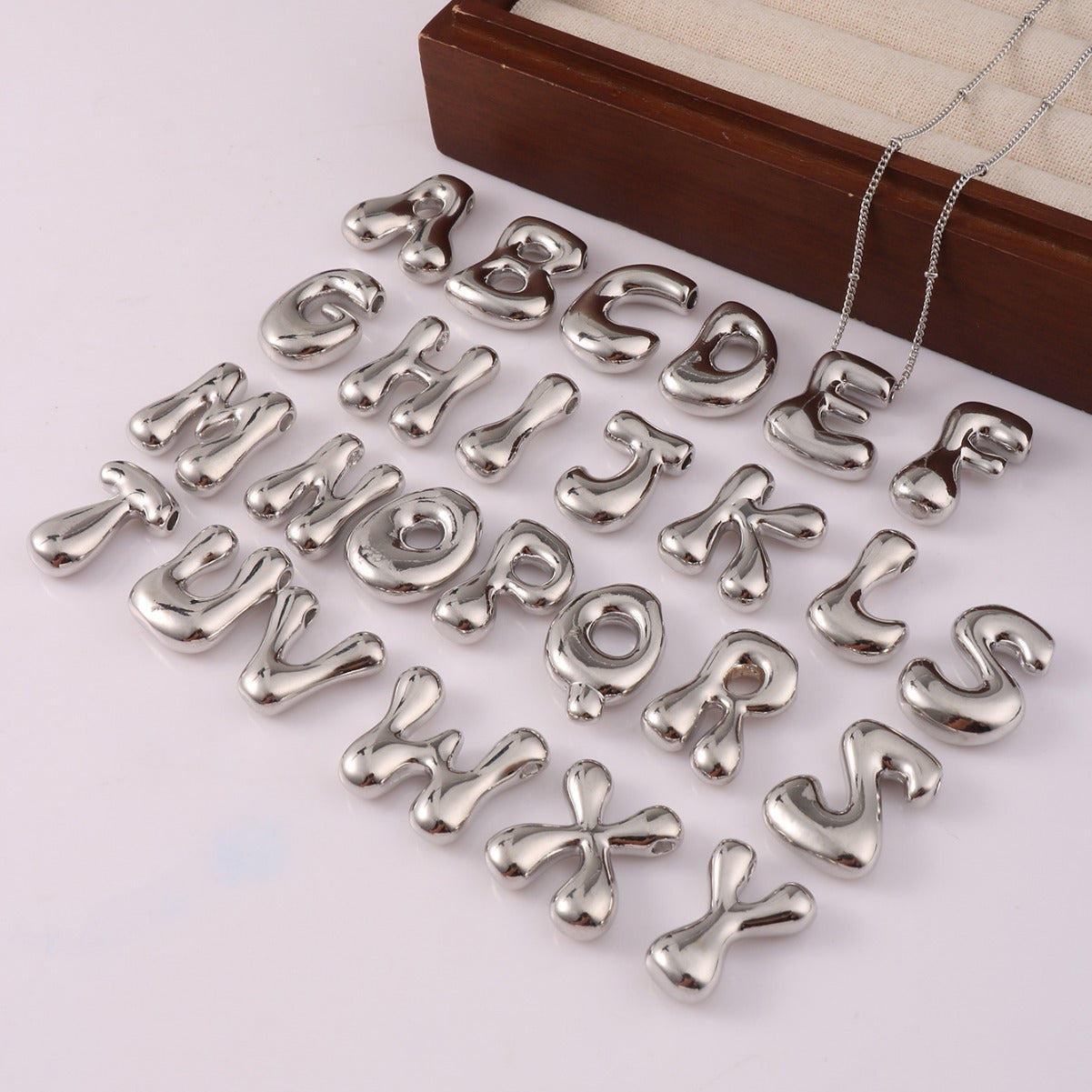 VVS Jewelry™ Chubby Bubble Initial Letter Necklace