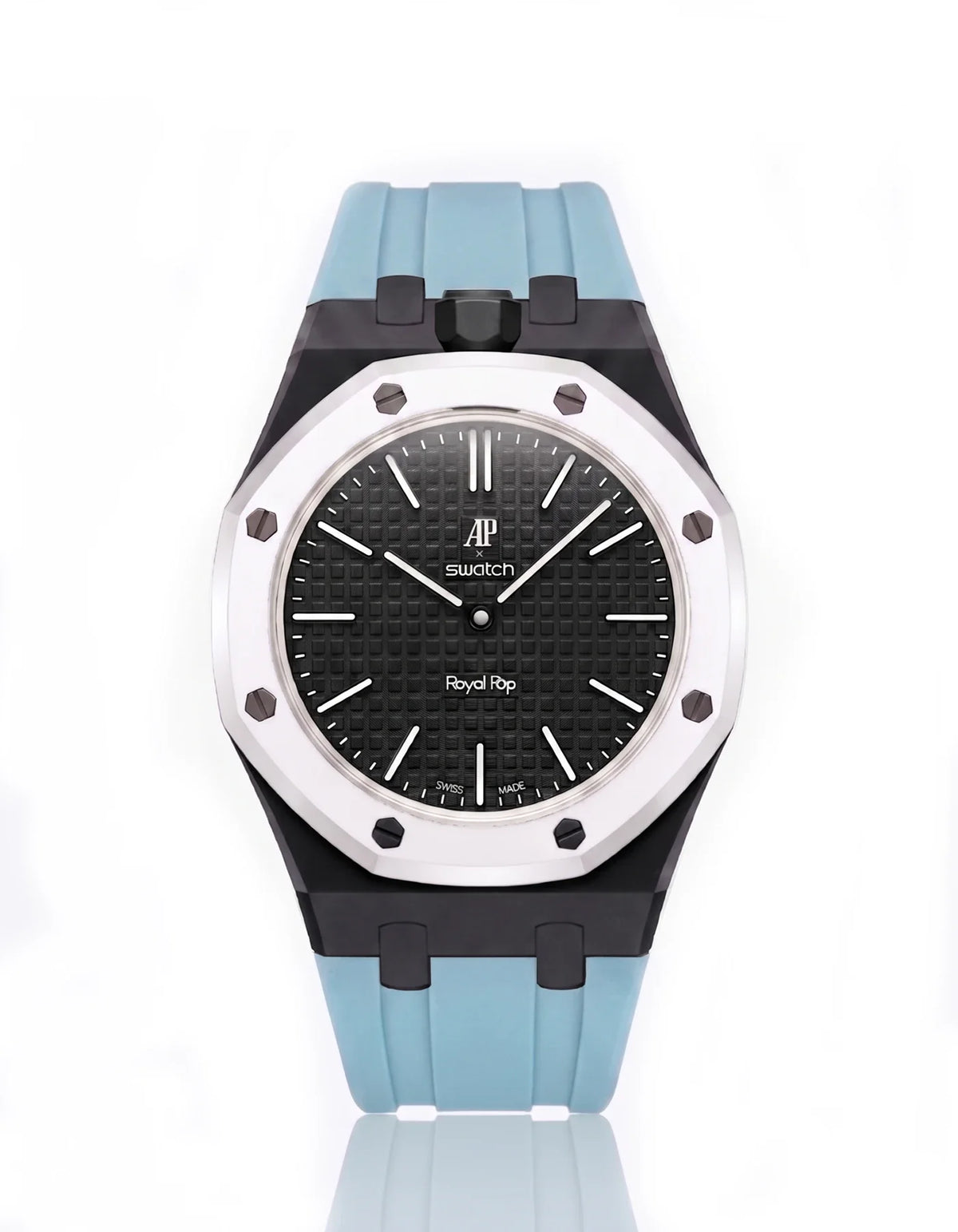 combo::black::rubber-strap-for-ap-x-swatch-royal-pop-light-blue