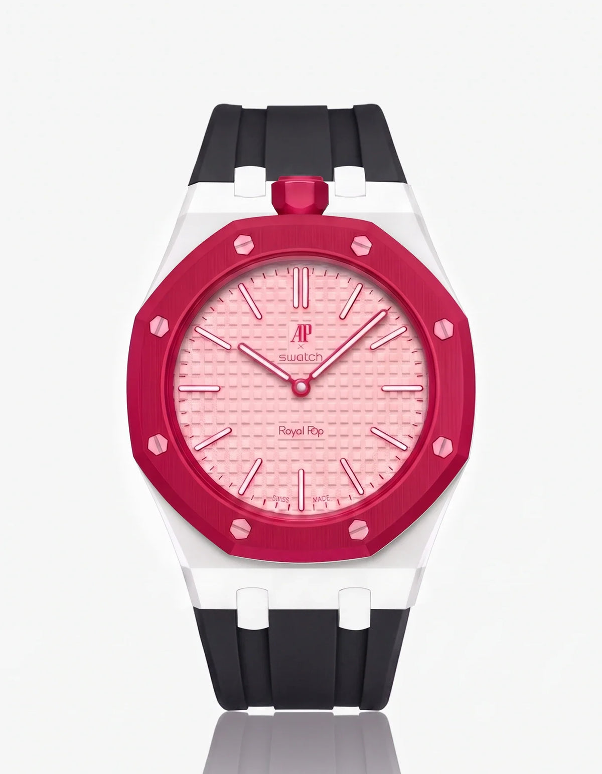 combo::white::rubber-strap-for-ap-x-swatch-royal-pop-black
