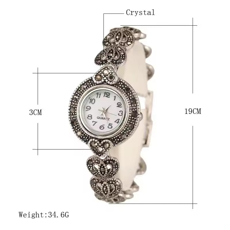 Montre cubaine pour femme style antique avec cœur