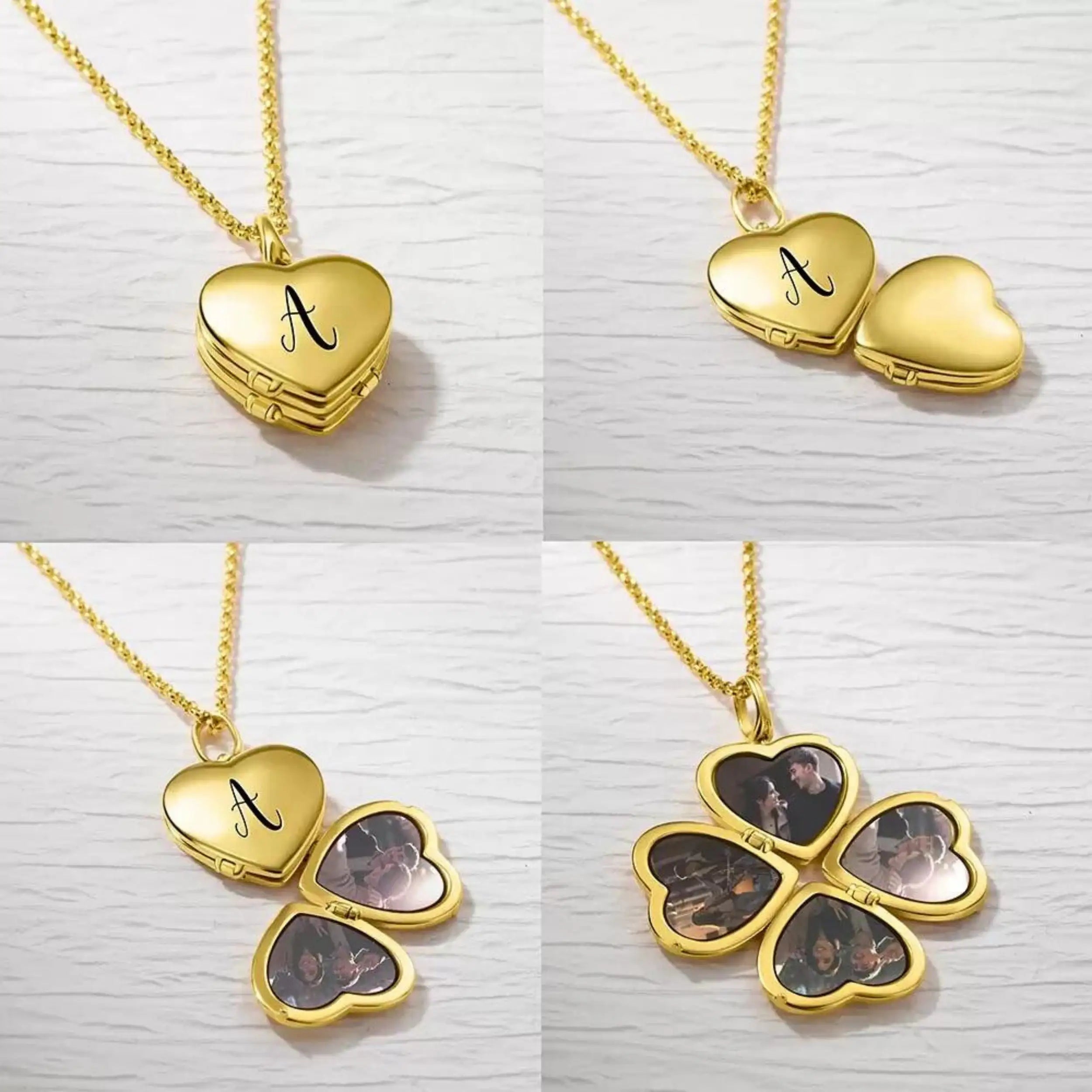 Custom Family Photo Locket Engraved Name Pendant