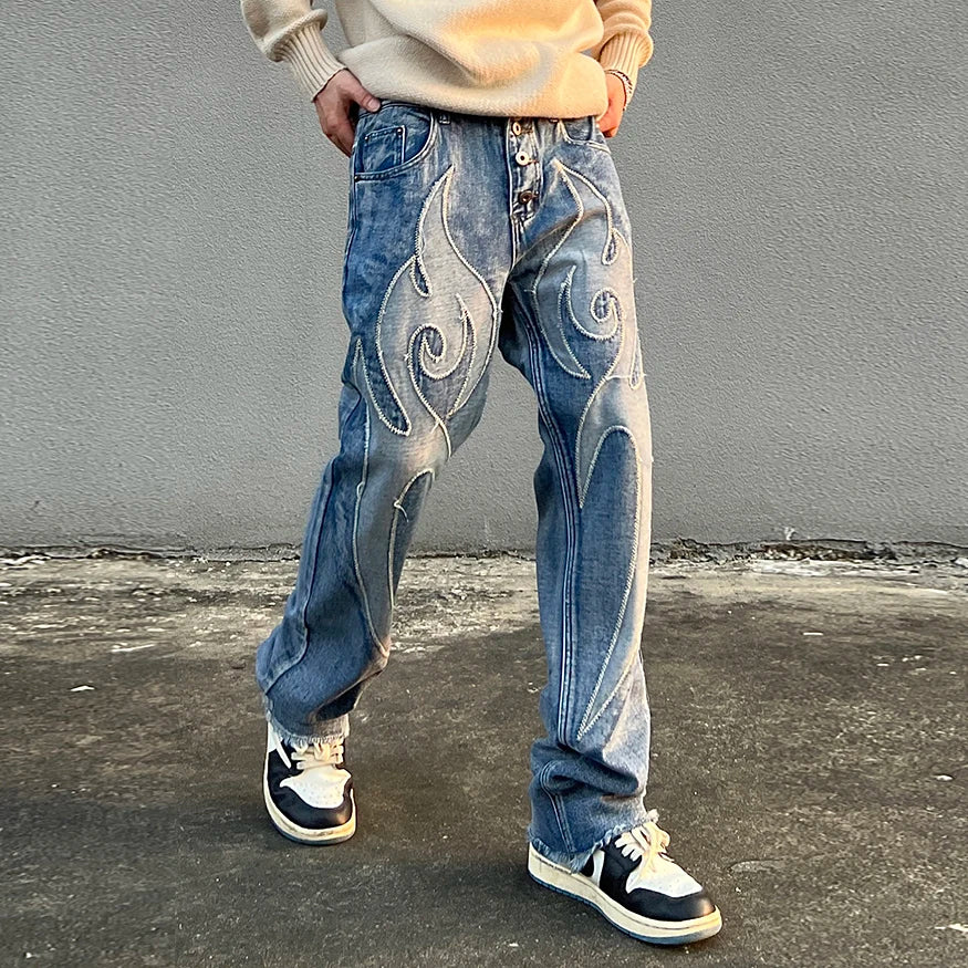 Lässige VVS-Retro-Jeans mit geradem Bein