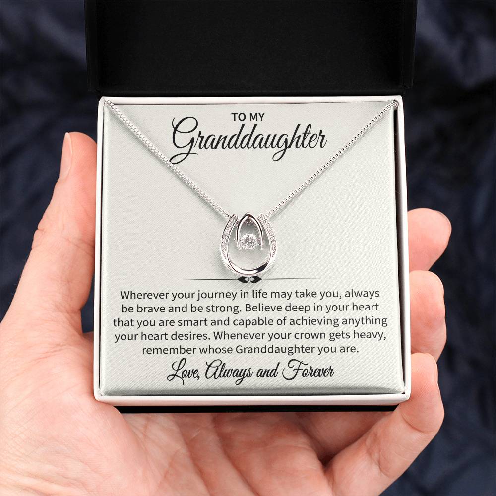 Collier avec message « À ma petite-fille (amour, toujours et à jamais) »