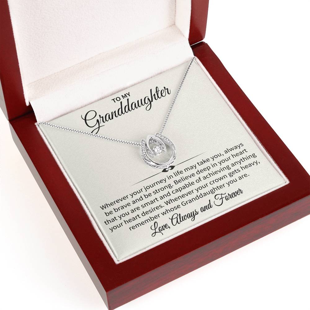 Collier avec message « À ma petite-fille (amour, toujours et à jamais) »