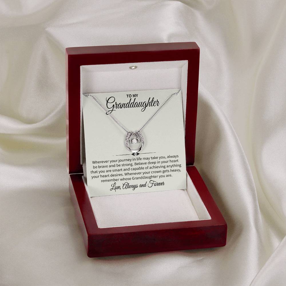 Collier avec message « À ma petite-fille (amour, toujours et à jamais) »