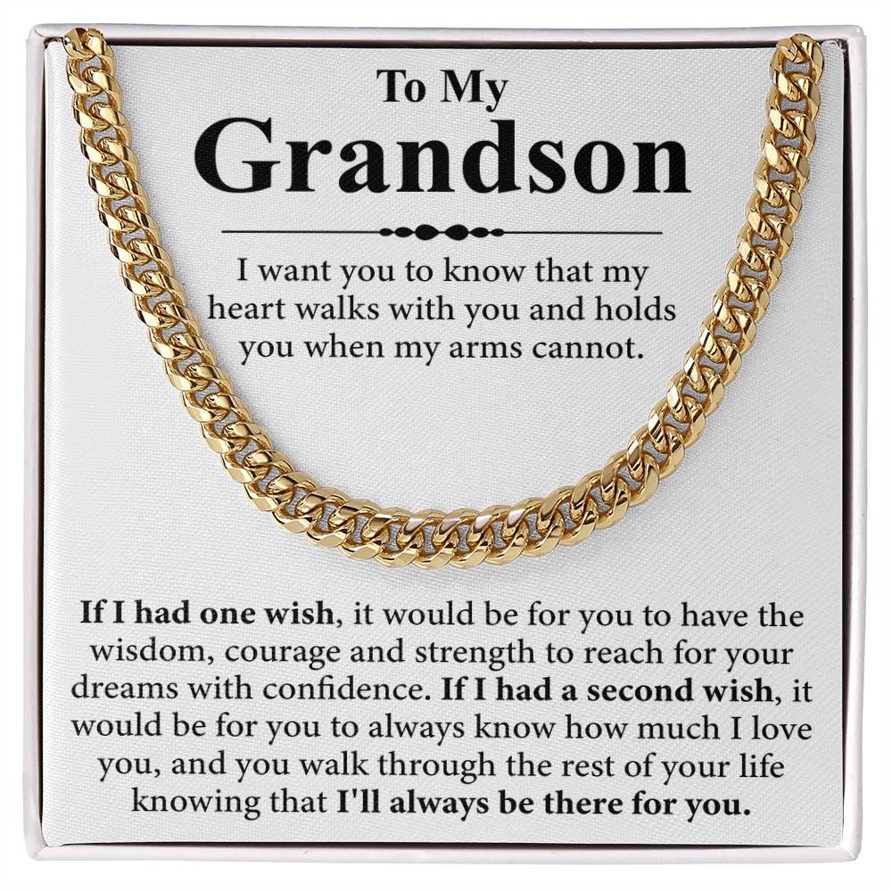 Collier avec message « À mon petit-fils »