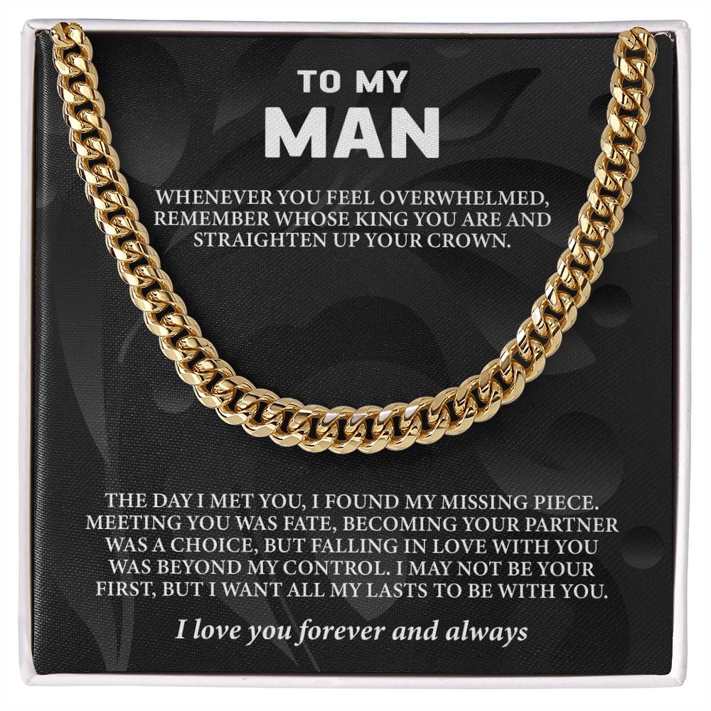 Carte de message à mon homme Chaîne cubaine