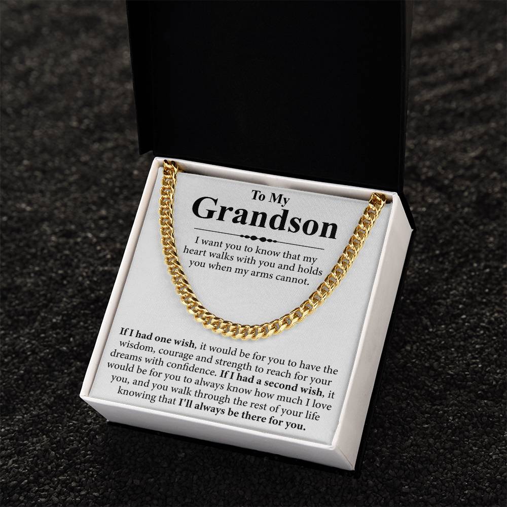 Collier avec message « À mon petit-fils »