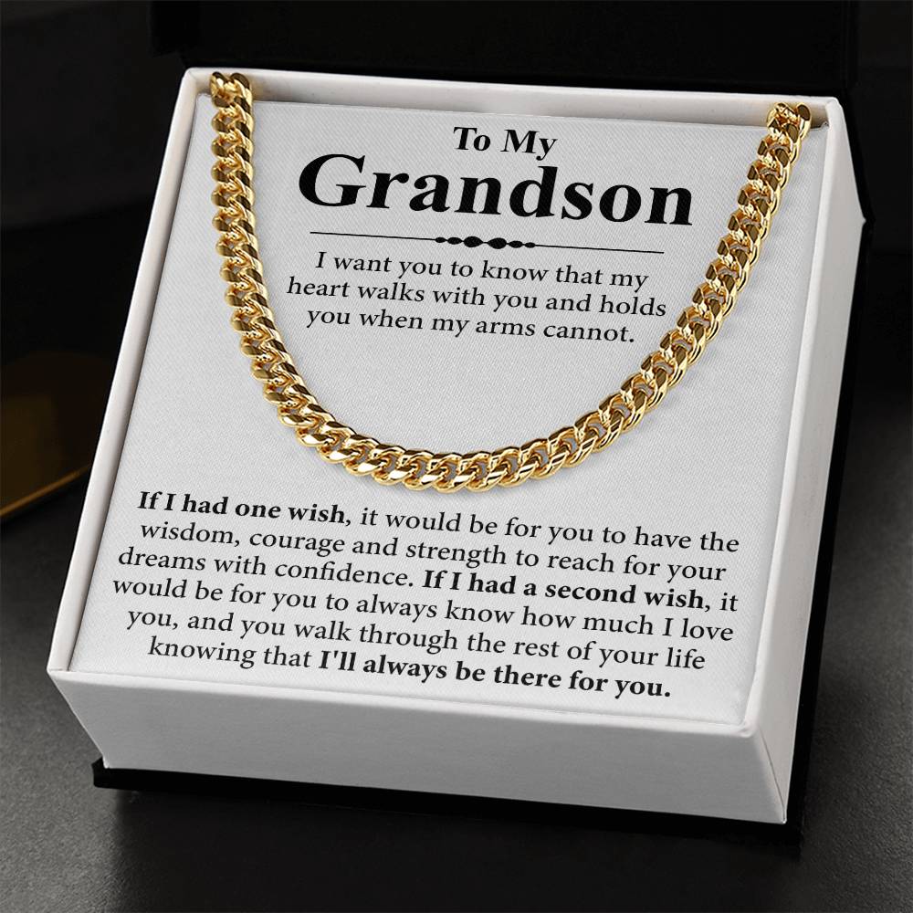 Collier avec message « À mon petit-fils »