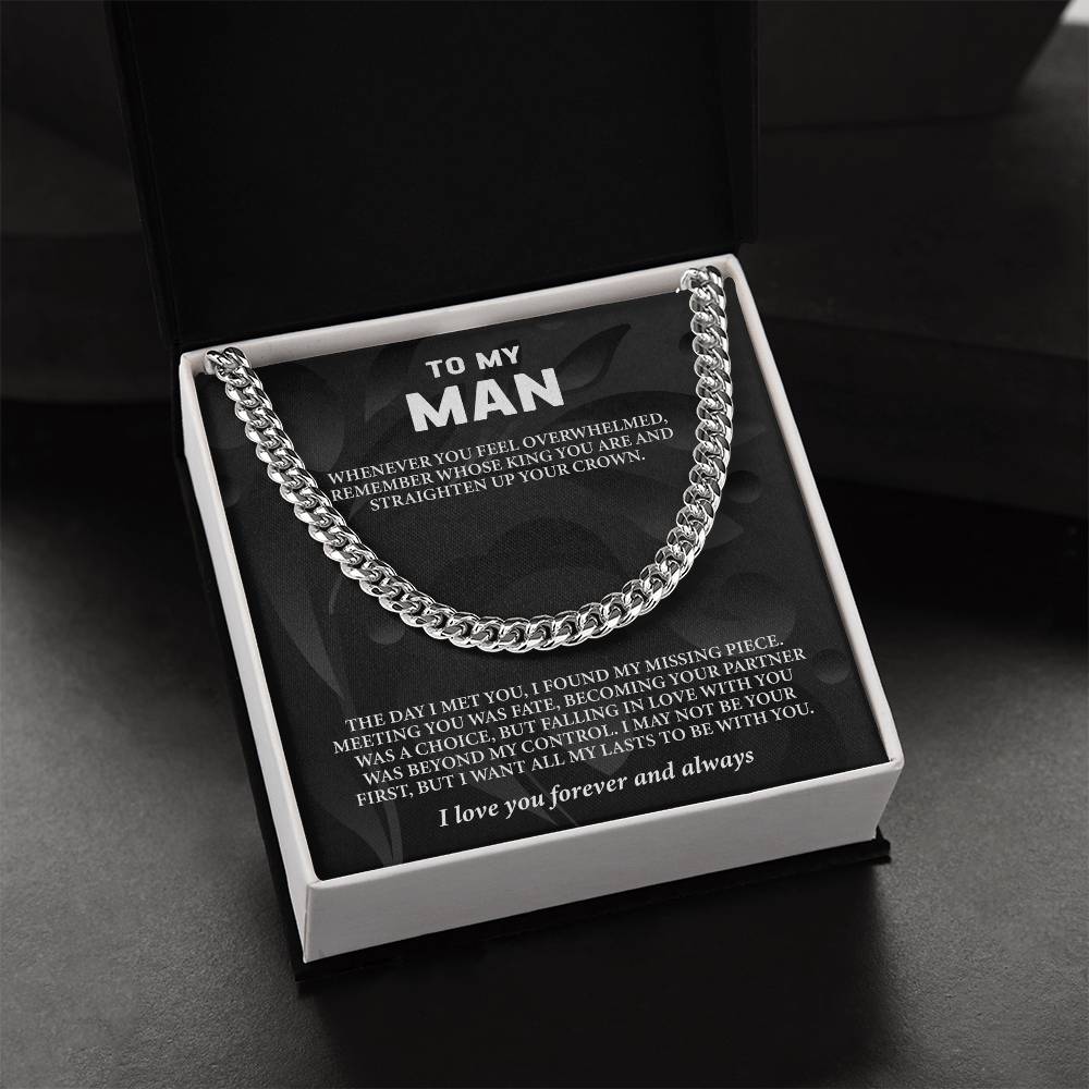 Carte de message à mon homme Chaîne cubaine
