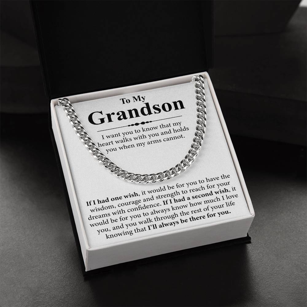 Collier avec message « À mon petit-fils »