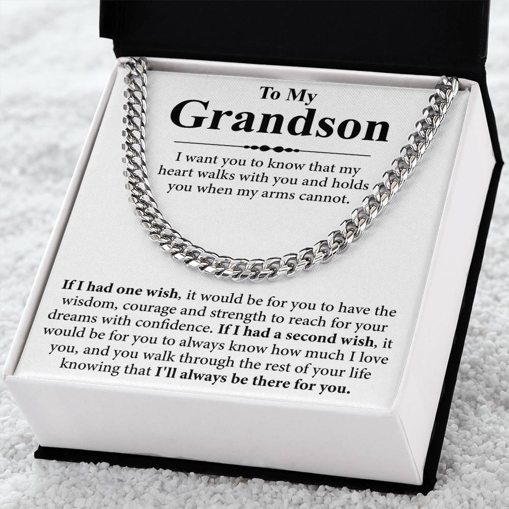 Collier avec message « À mon petit-fils »
