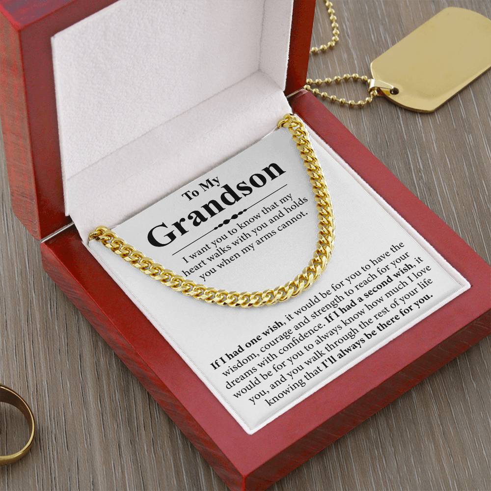 Collier avec message « À mon petit-fils »