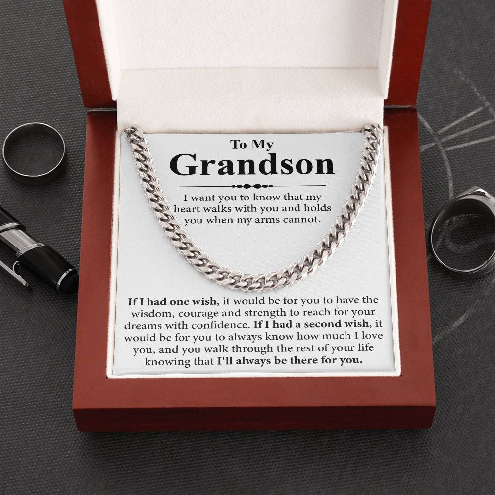 Collier avec message « À mon petit-fils »