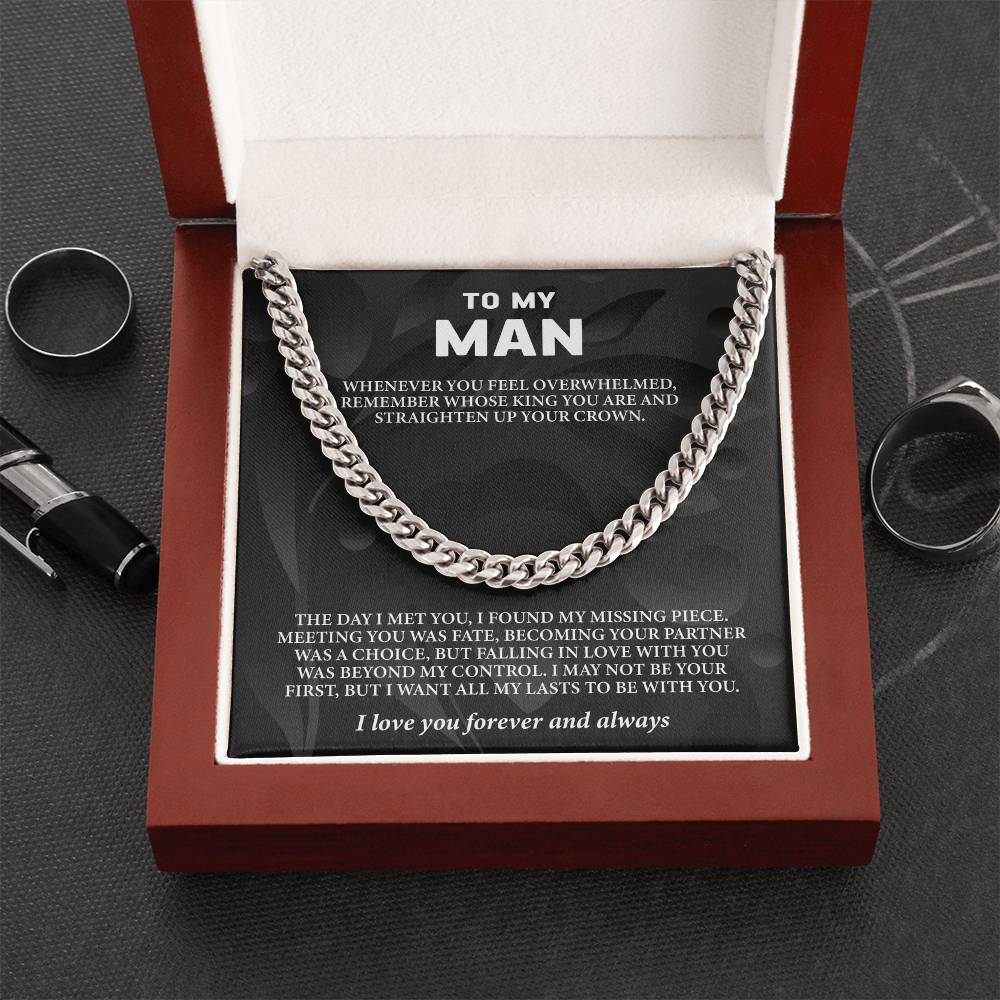 Carte de message à mon homme Chaîne cubaine