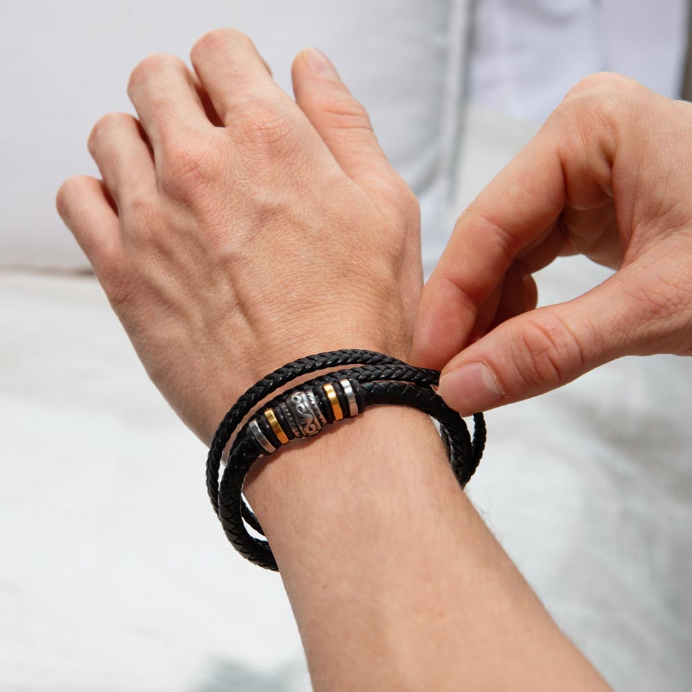To My Son (Mother and Son Forever Linked Together) Message Card Bracelet