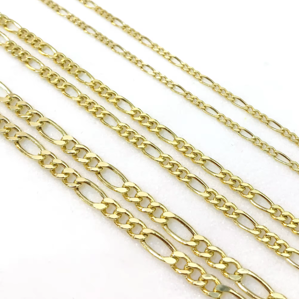 1.4MM 18K Vermeil Gold Figaro Chain