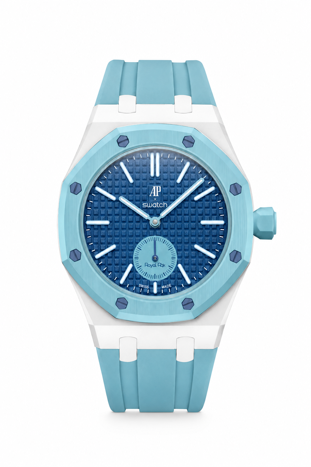 combo::white::rubber-strap-for-ap-x-swatch-royal-pop-lan-ba-blue