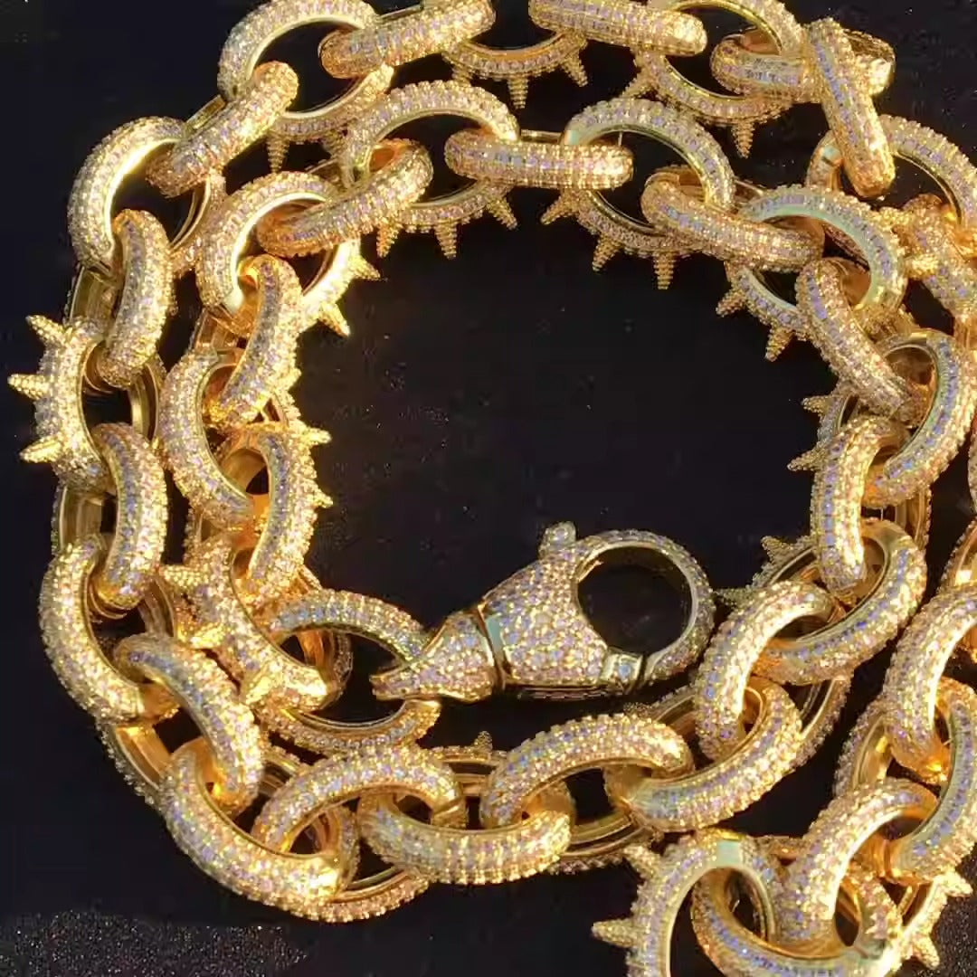 Collier à maillons pointus inspiré de Playboi Carti, chaîne de rappeur