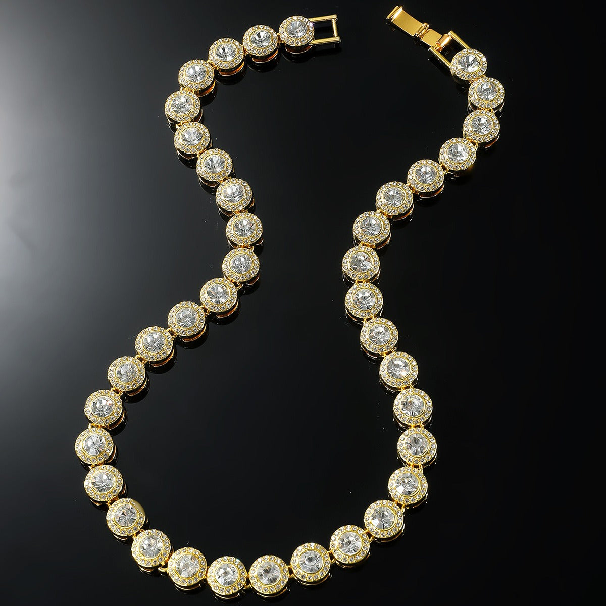 Oval Cut Micro Pave Tennis Link Travis Rapper Choker Chain