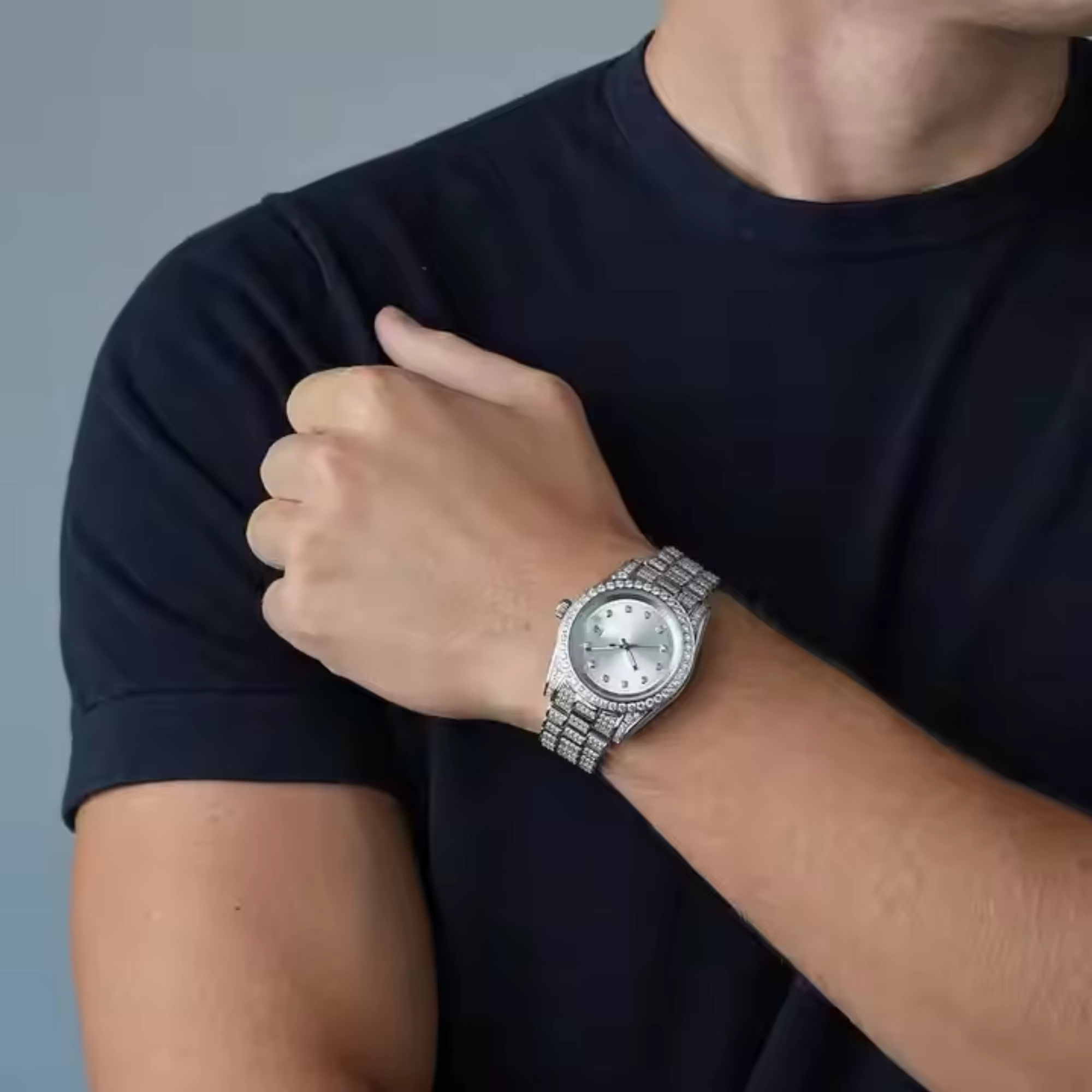 Iced Out Presidential Moissanite Watch