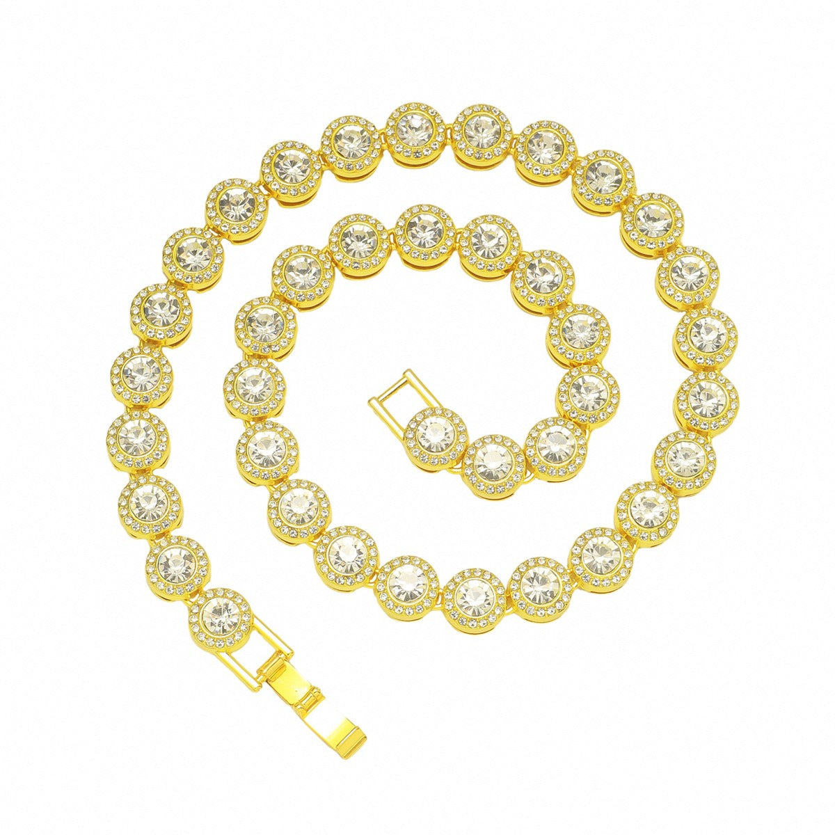 Oval Cut Micro Pave Tennis Link Travis Rapper Choker Chain