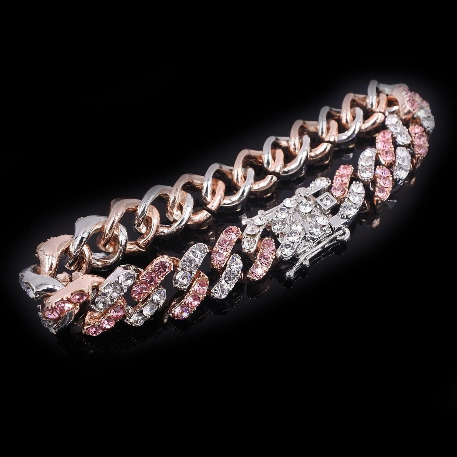 Jewelhery hip hop jewelry 12mm Two Tone Miami Cuban Chain and FREE Bracelet