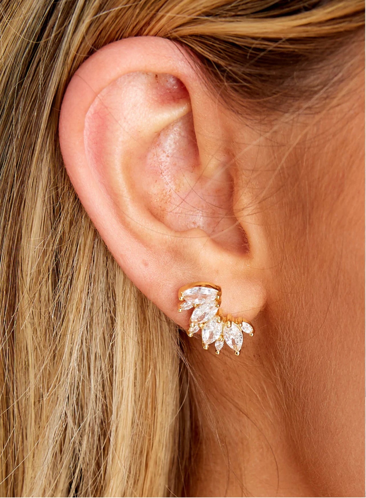 Boucles d'oreilles Elise Ear Crawler en pierre