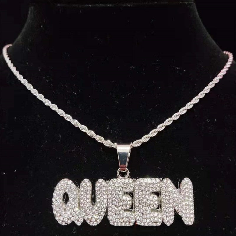 VVS Jewelry hip hop jewelry 0 KING | QUEEN Iced Pendant Necklace