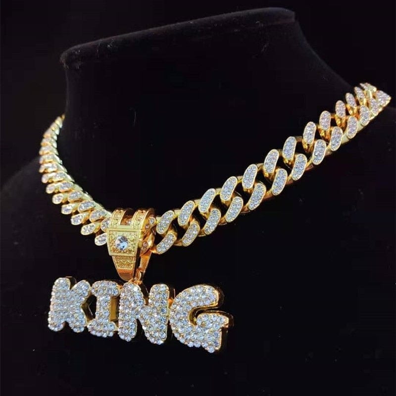 VVS Jewelry hip hop jewelry 0 KING | QUEEN Iced Pendant Necklace