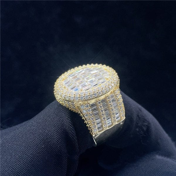 VVS Jewelry hip hop jewelry 11 925 Sterling Silver Oval VVS Moissanite Baguette Ring