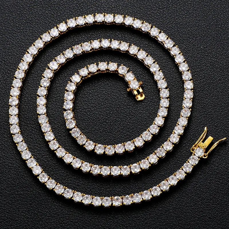 VVS Jewelry hip hop jewelry 16" / 6mm / Gold VVS Jewelry 925 Sterling Silver Moissanite Tennis Chain PASSES DIAMOND TEST US INVENTORY