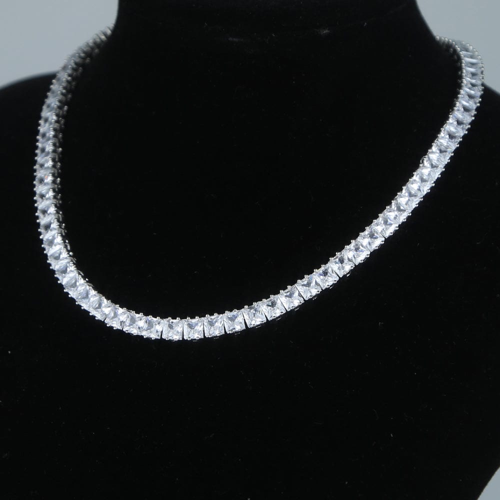 VVS Jewelry hip hop jewelry 5MM Princess Cut Tennis Chain