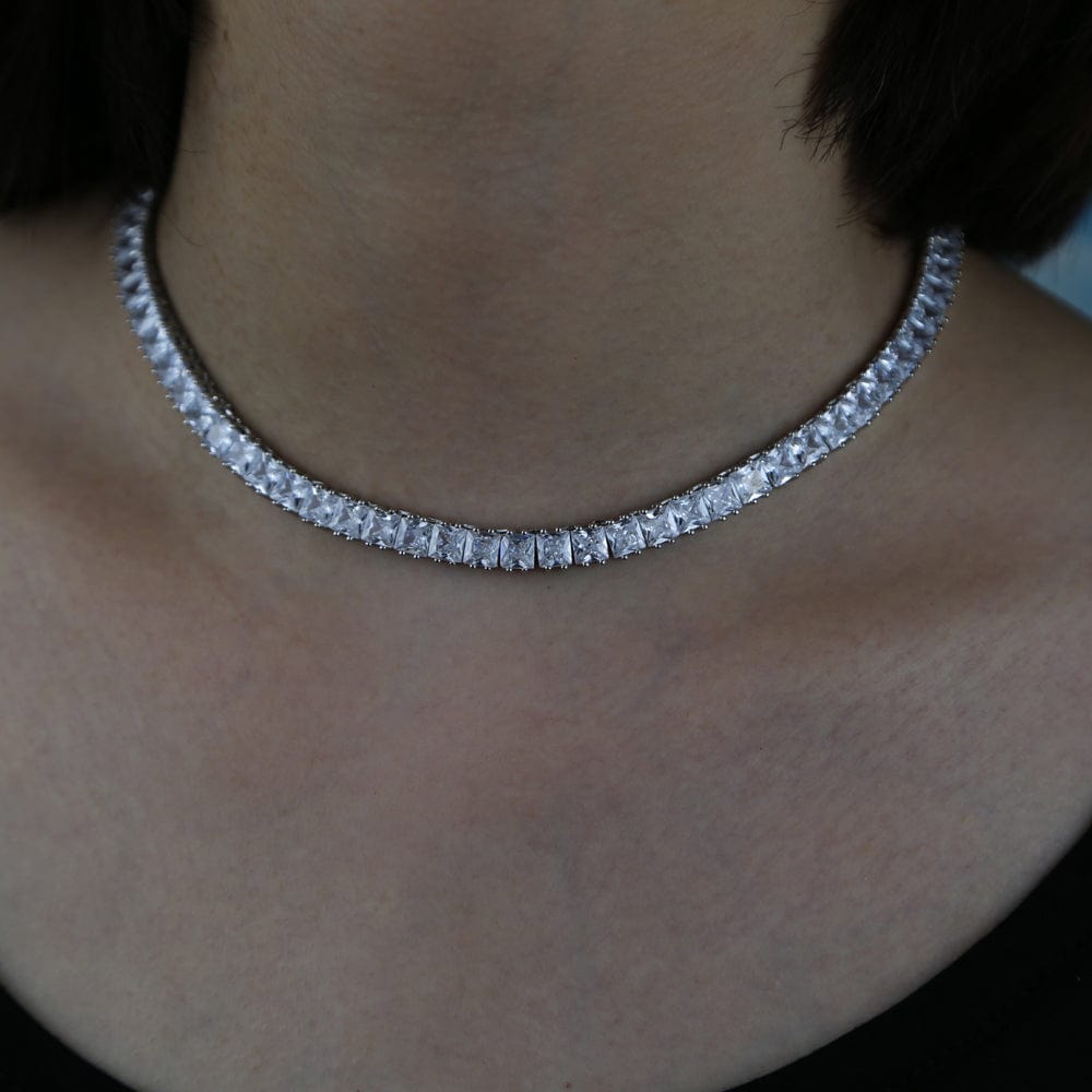 VVS Jewelry hip hop jewelry 5MM Princess Cut Tennis Chain