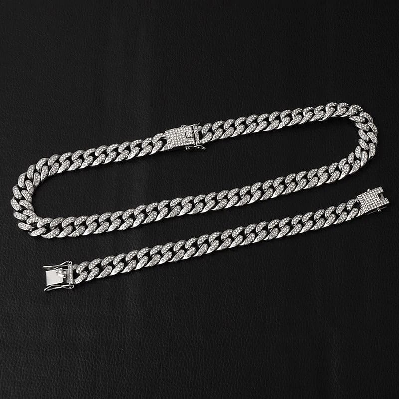 VVS Jewelry hip hop jewelry Cuban Silver / 18 Inch / 13mm VVS Jewelry Gold/Silver Cuban Chain + FREE Cuban Bracelet Bundle - (TODAY ONLY)