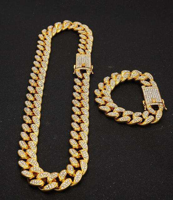 VVS Jewelry hip hop jewelry Cuban VVS Jewelry Gold/Silver Cuban Chain + FREE Cuban Bracelet Bundle - (TODAY ONLY)