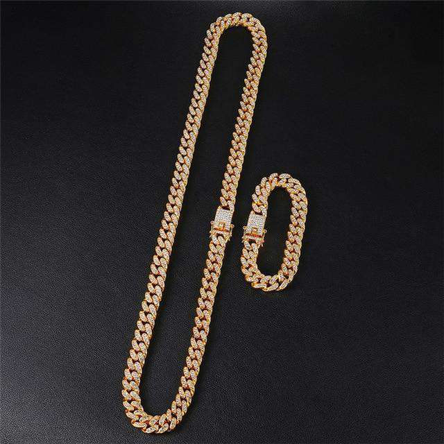 VVS Jewelry hip hop jewelry Cuban VVS Jewelry Gold/Silver Cuban Chain + FREE Cuban Bracelet Bundle - (TODAY ONLY)
