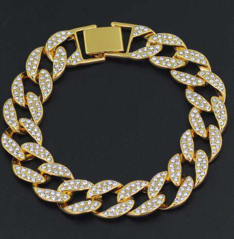 VVS Jewelry hip hop jewelry Drip Icy Cuban Chain Bracelet + Diamond Necklace + Watch Set