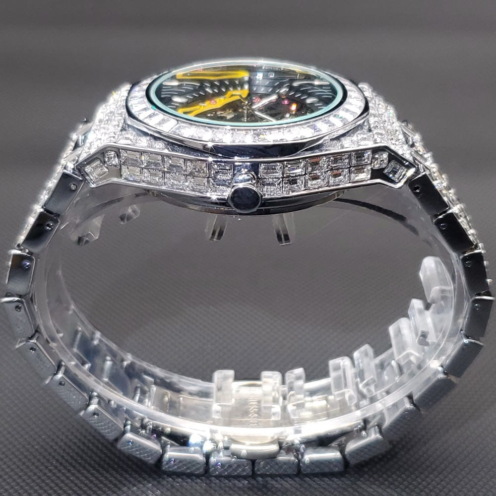 VVS Jewelry hip hop jewelry Iced Men's Mechanical Baguette Watch